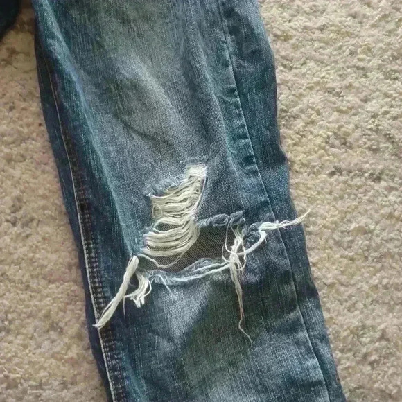 Denim Colab Salt Water & Song Womens Mid Rise Boyfriend Distressed Denim 9 - Picture 12 of 15